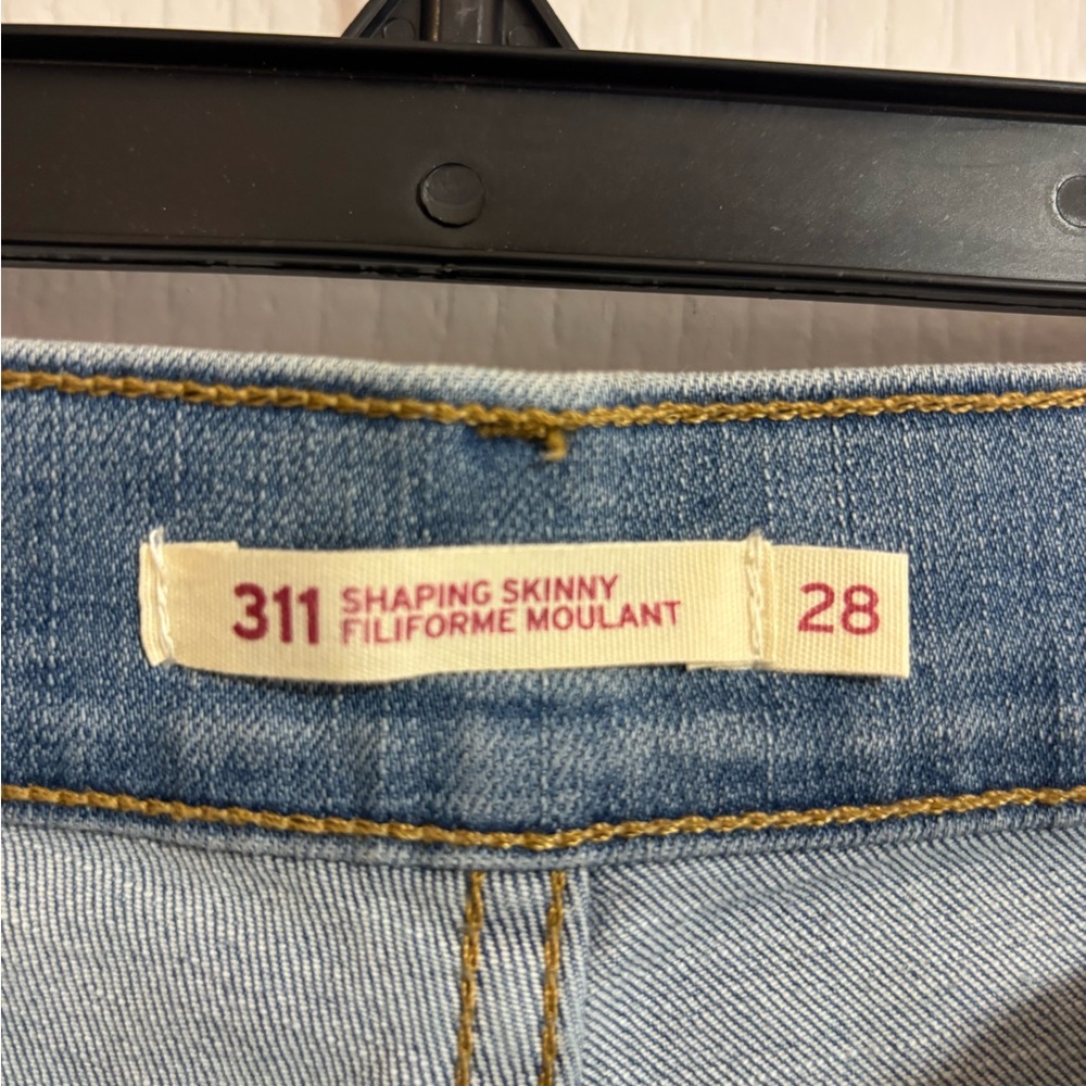 Levi’s Shaping Skinny Cotton Mid Rise Blue Denim Jeans Size 28 - Picture 13 of 15